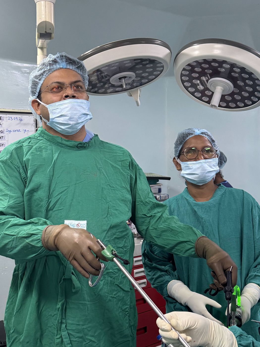 Keyhole surgery in progress