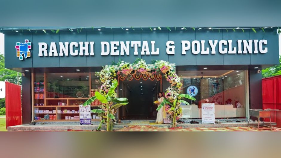 Ranchi Dental and Polyclinic shopfront on Bariatu Road, Ranchi